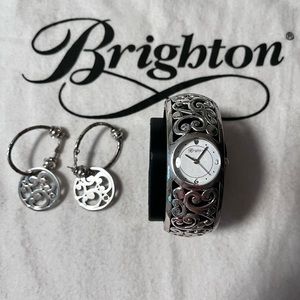Brighton “Ani” bangle watch and earrings set